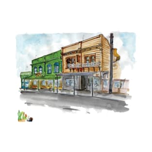 Sketch of Fidel's cafe on Cuba street, Wellington, New Zealand T-Shirt