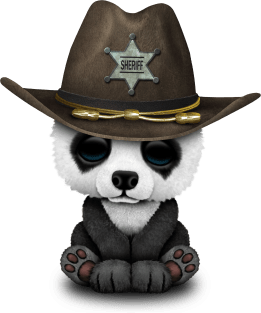 Cute Baby Panda Sheriff Magnet