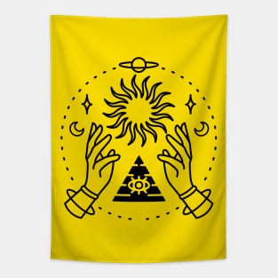 Mystical Pyramid Gaze Tapestry