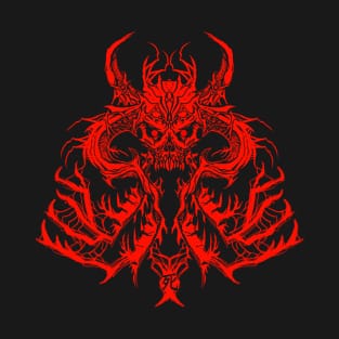 SAMURAI DEMON SKULL MASK RED T-Shirt