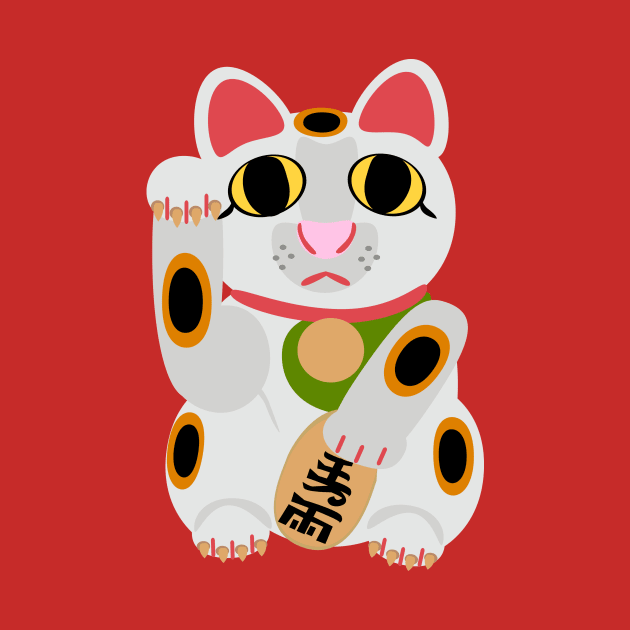 Lucky Cat Cute Cartoon Fortune Art by Tshirtfort