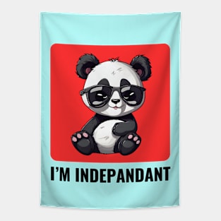 I'm Indepandant | Panda Pun Tapestry