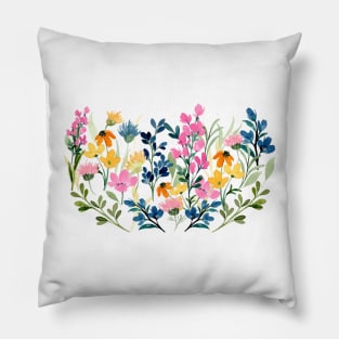 Colorful Wild Flower Field Pillow