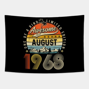 Awesome Since August 1968 Vintage 55th Birthday Tapestry