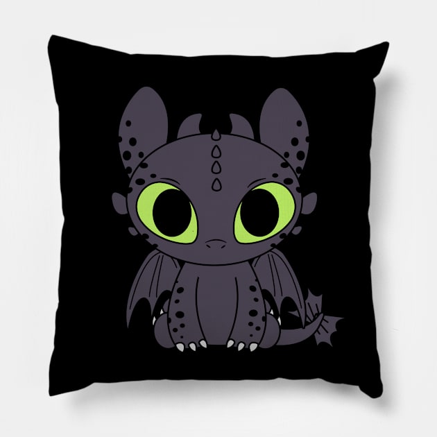 Cute Toothless Pillow by mighty corps studio