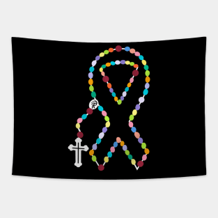 All Cancer Matters Awareness Cross All Ribbons Tapestry