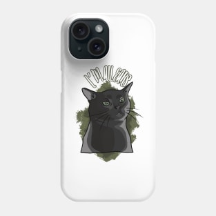 Black Cat Zoning Out Phone Case