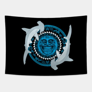 Hammerhead shark tiki totem Tapestry