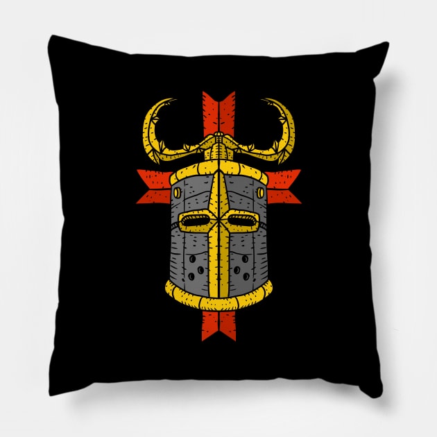 red cross crusader helmet. Pillow by JJadx