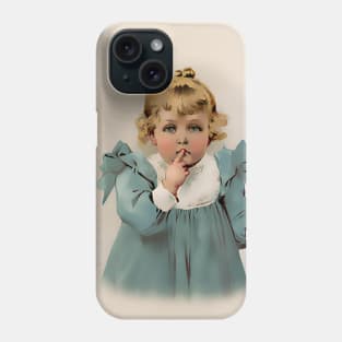 Little blonde girl asks for silence Phone Case