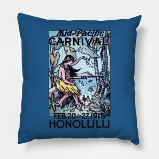 1915 Mid Pacific Carnival, Honolulu Hawaii Pillow