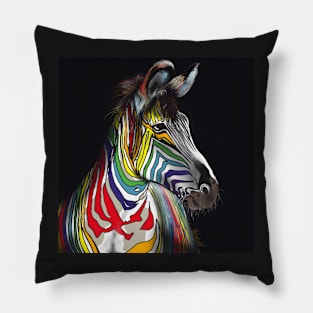 Rainbow zebra Pillow