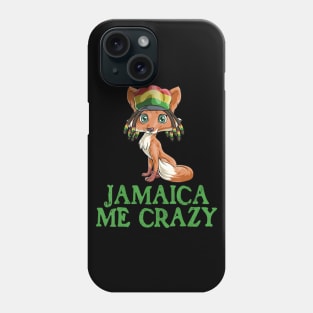 Jamaican Me Crazy Flag Fox T shirt Hair Funny Reggae Gift Phone Case