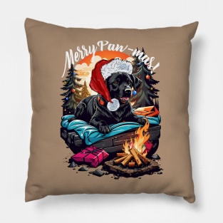 Merry Pawmas! Cute Christmas Camping Dog, Camper Glamper Pillow