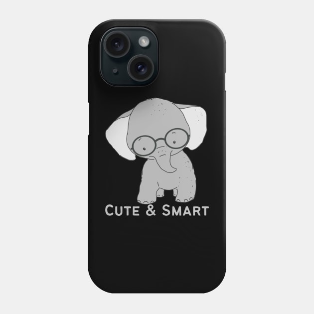 Lovely Cute and Smart Sweet little elephant in glasses cute baby outfit Phone Case by BoogieCreates