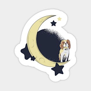 Cavalier King Charles Spaniel At The Moon Magnet