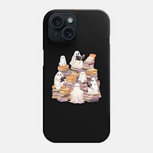 Ghost Reading Book Cute Teacher Halloween Ghost Book Lover Phone Case