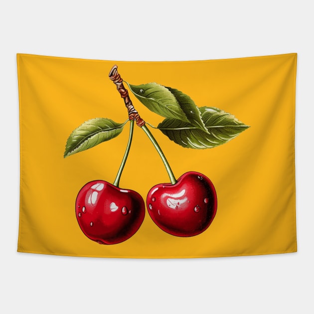 Cherries Tapestry by Teravitha