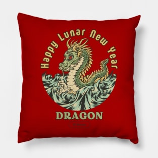 Dragon Of Wave, Happy Lunar New Year Pillow