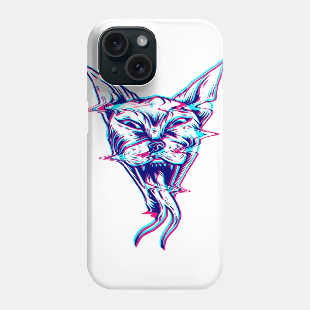 Cat Glitch Phone Case by sculleysculton