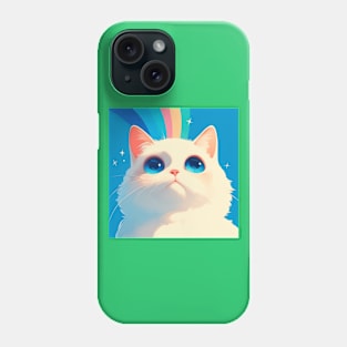 Stargazer Whiskers: Rainbow Radiance Phone Case