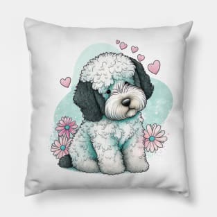 Valentines sheepadoodle pup - a Furr-fect valentine gift for your dog-loving pet lover Pillow
