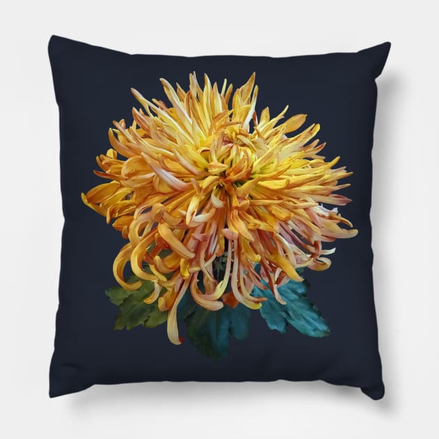 Chrysanthemums - Quill Mum Judith Baker Pillow by SusanSavad