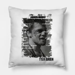 Tyler Durden black and white Pillow