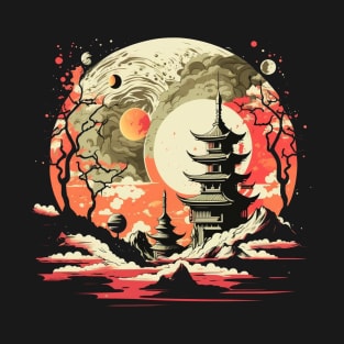 Japanese Temple Tokyo  Asian Inspired Retro Japan T-Shirt