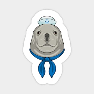 Seal as Sailor with Sailor hat Magnet