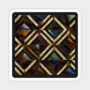 Mother of Pearl and Fire Opal Mosaic Inlay Magnet