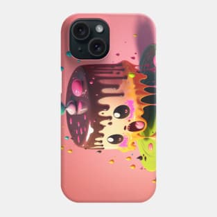 Cake Caricature - January 1st - Yearlong Psychedelic Cute Cakes Collection - Birthday Party - Delicious Dripping Paint, Bright Colors, and Big Adorable Smiles Phone Case