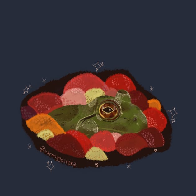 Frog and cranberries by varangyosreka