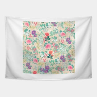 Pink Roses Floral Design Tapestry