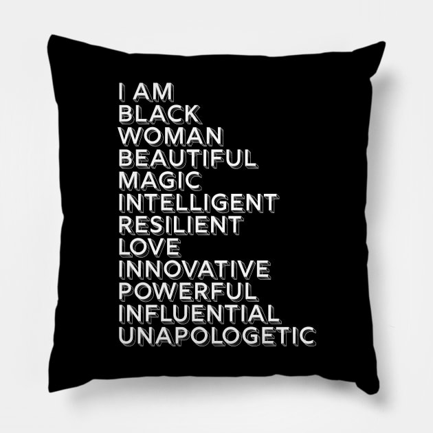 I Am A Powerful Woman, African American, Black History Pillow by UrbanLifeApparel