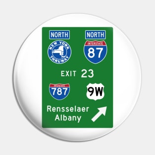 New York Thruway Northbound Exit 23: Rensselaer Albany I-787 Rte 9W Pin