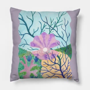 Underwater garden - watercolor painting Pillow