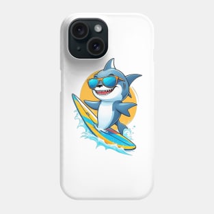 happy shark surfer Phone Case