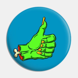 Thumbs Up Zombie Undead Cut off Hand Cartoon Pin