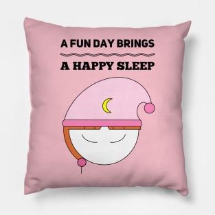 A Fun Day Brings A Happy Sleep Girl Pillow