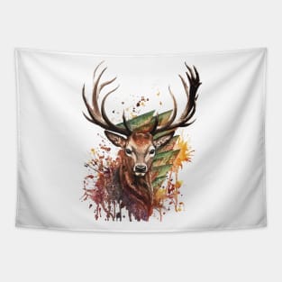 Deer Stag Head Realistic Animal Art Tapestry