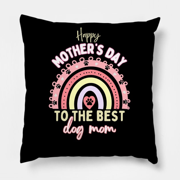 Best Dog mom ever,Funny Womens Letter Print mothers day dog Pillow by Emouran