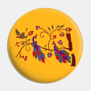 Peacock design Pin