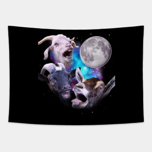 Three Goats Howl at the Moon Tapestry