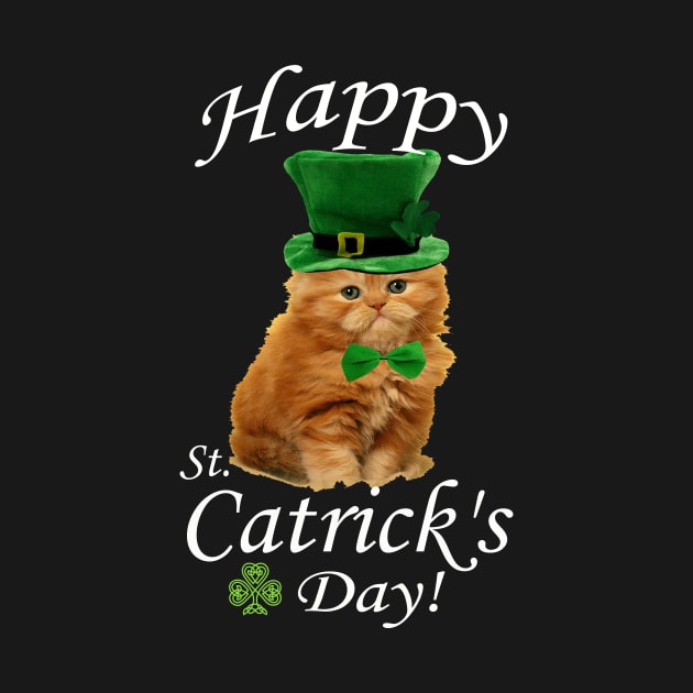 St. Patrick's Day Irish Ginger Cat With A Hat And Bow Tie by Atteestude