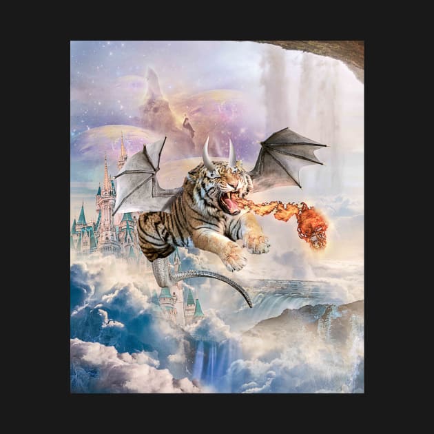 Big Cat Tiger As Flying Dragon by Random Galaxy