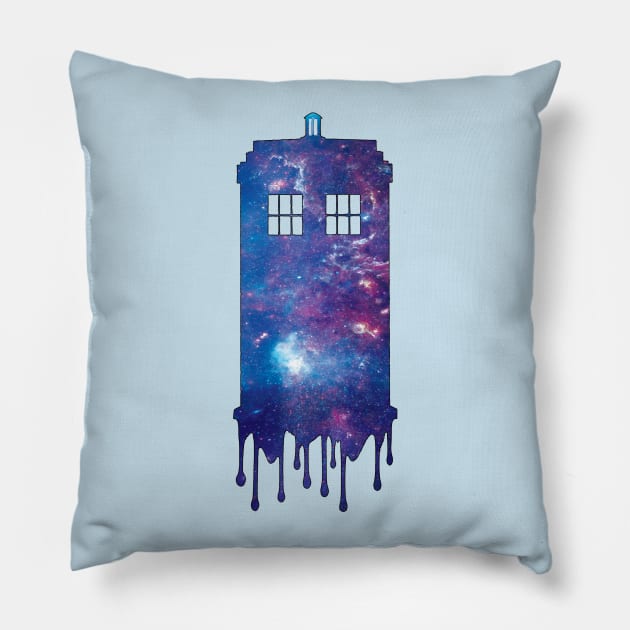 Galaxy Tardis Pillow by octoberaine
