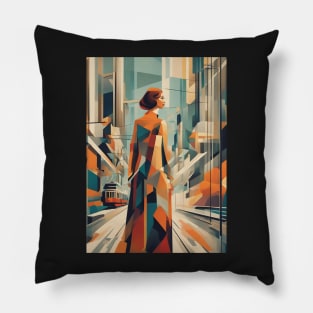 A Woman and a Tram 007 -Soviet realism - Trams are Awesome! Pillow