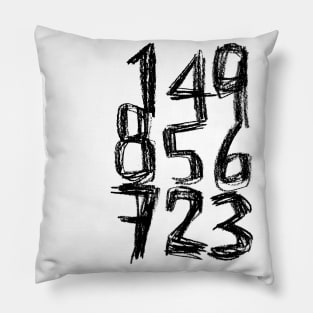 Random Black Numbers Pillow