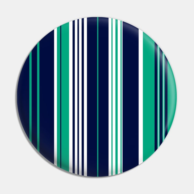 Mint, White & Navy Stripes Pin by PSCSCo